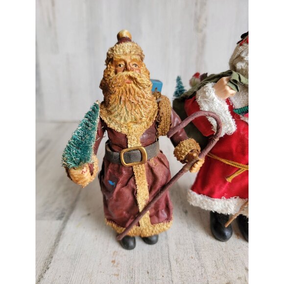 Santa Claus figure set cane vintage home decor Xmas tree - Picture 2 of 7
